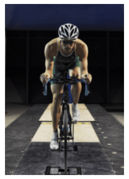 Cyclist with hands on hoods and forearms horizontal