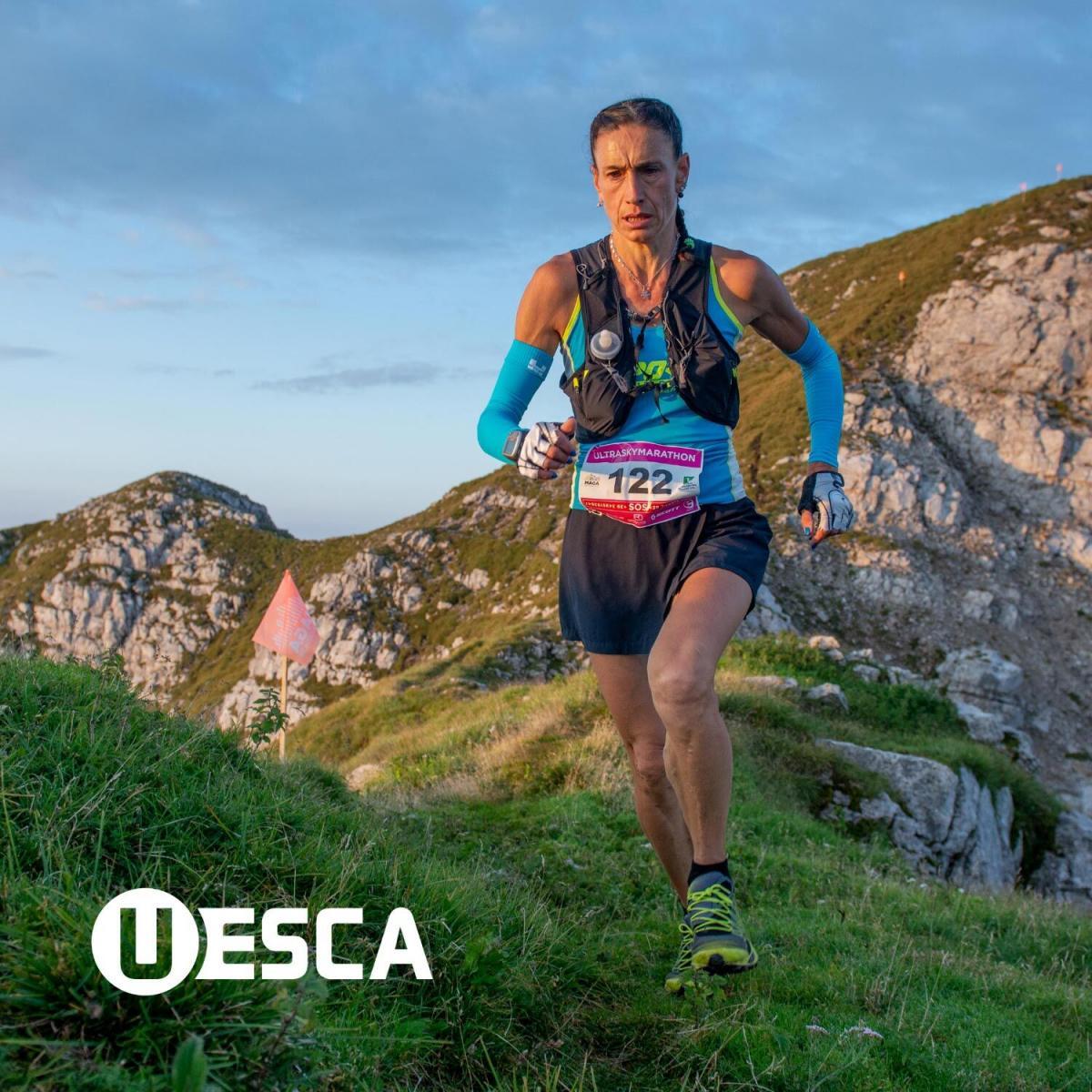 woman running in the mountains