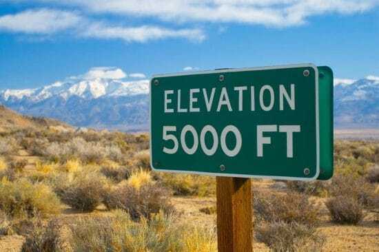 5,000 ft Altitude Sign in the high desert
