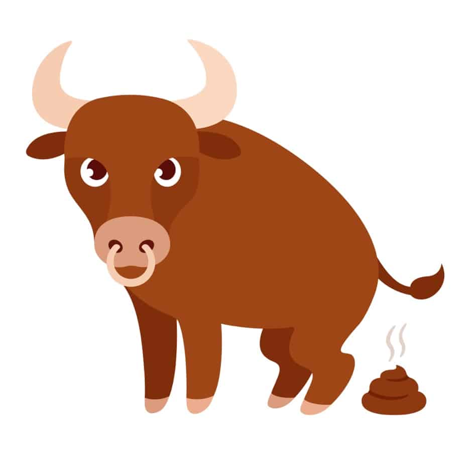 A cartoon of a bull