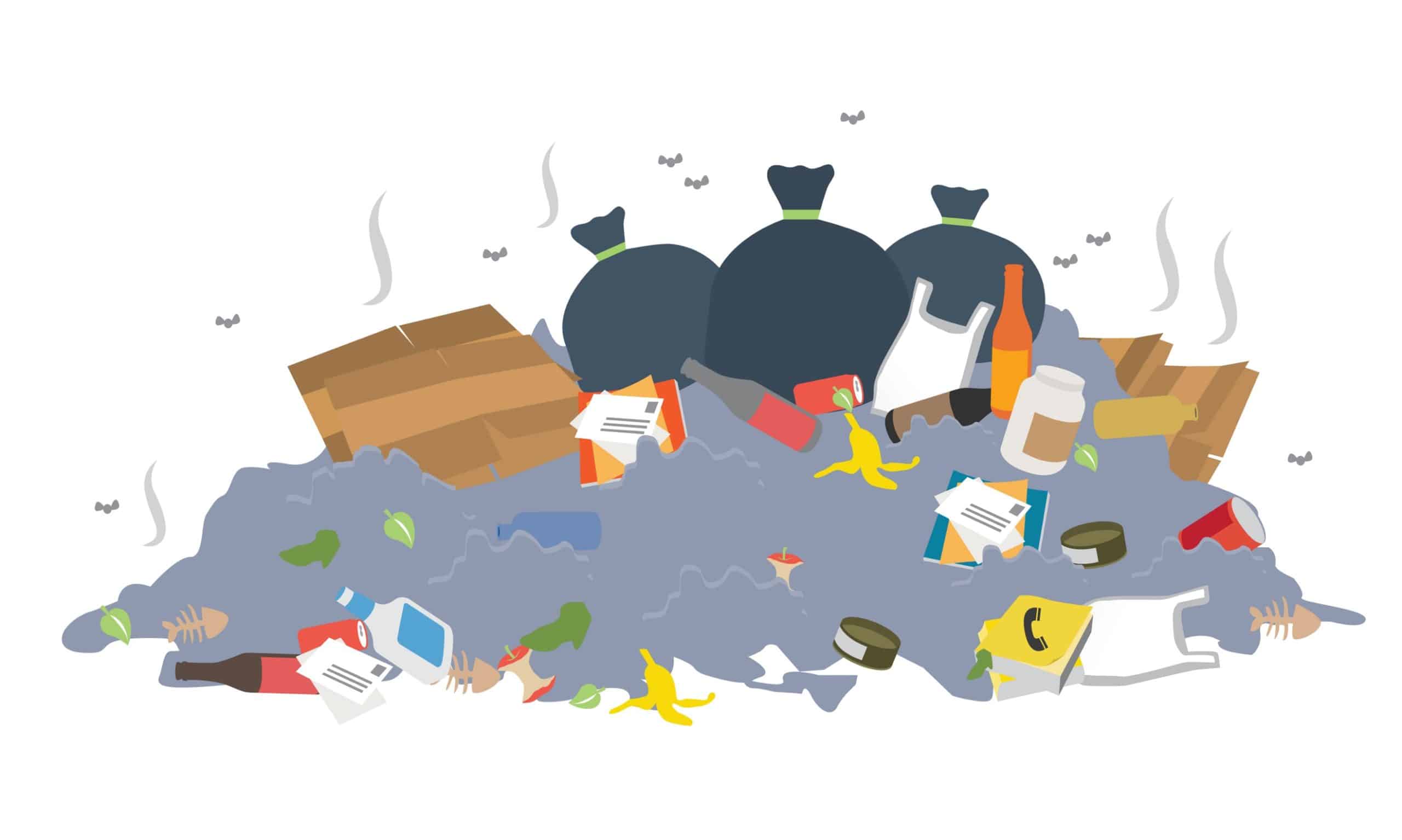 A pile of garbage and trash