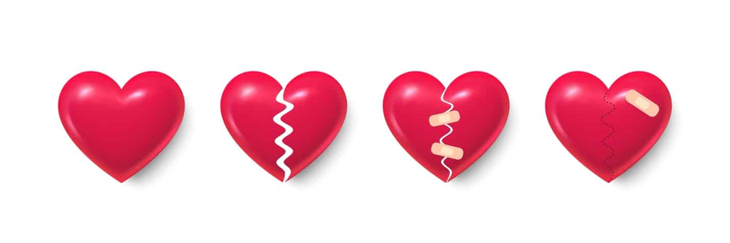 Two red hearts with a crack in the middle

AI-generated content may be incorrect.