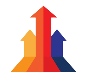 Three arrows pointing up