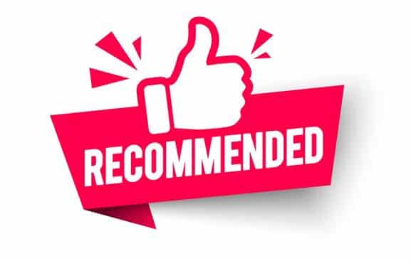 A graphic that says Recommended
